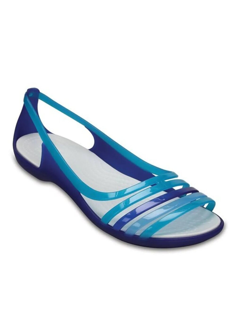 Crocs Women's Translucent Blue Isabella Huarache Slip-On Basic Flats Size 7